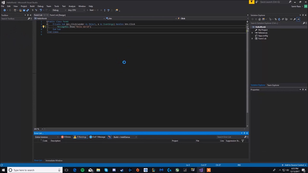 VB.Net: Hello World Tutorial