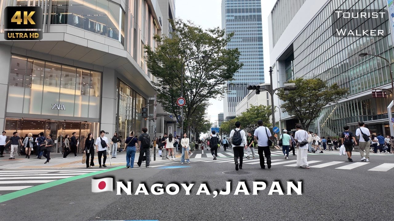 🇯🇵Nagoya's main street on Sunday | TOURIST WALKER 4K HDR
