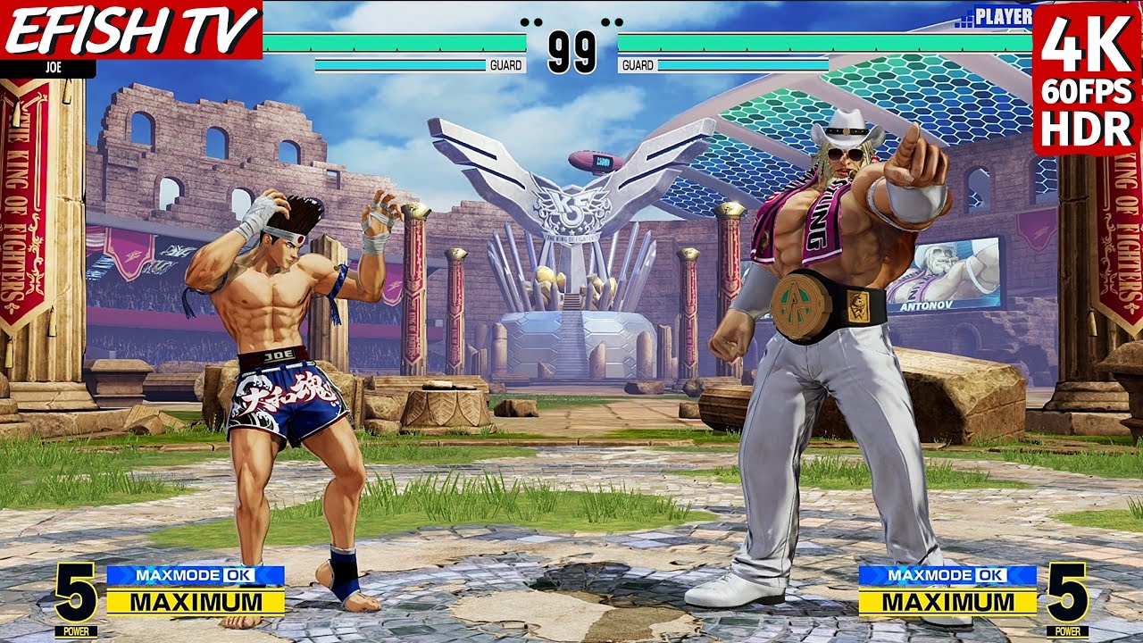 Joe Higashi vs Antonov (Hardest AI) - KOF XV