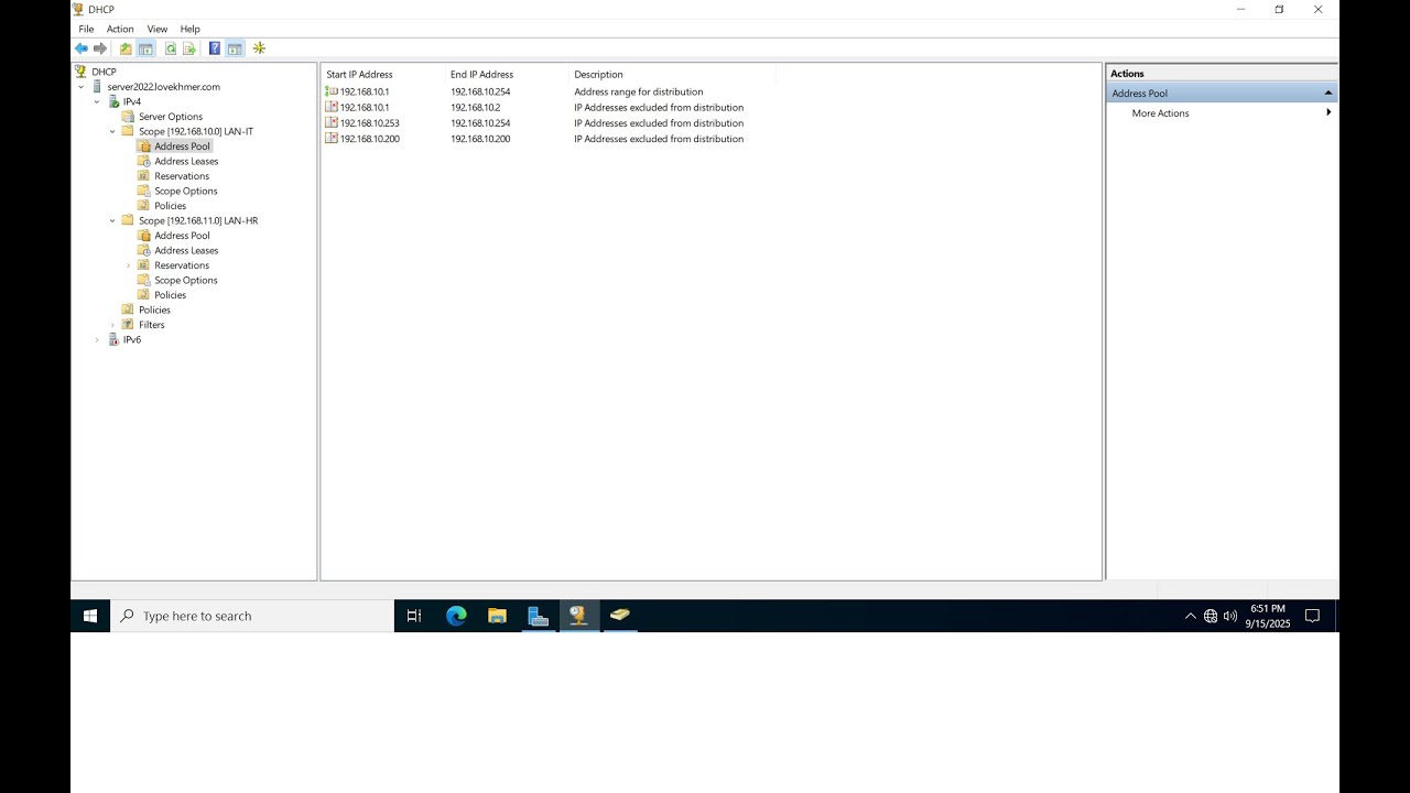 Install & Configure DHCPv4 Server on Server 2022