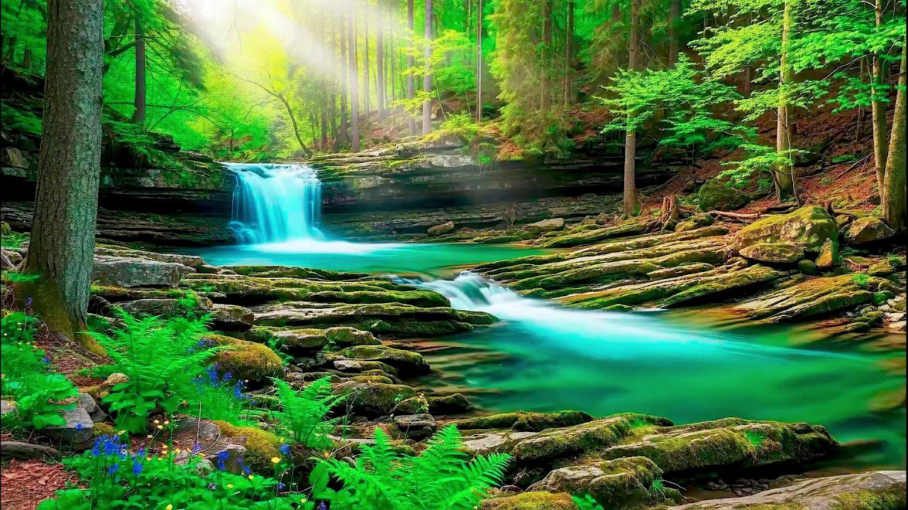 White Noise River Sound for Deep Sleep Flow with Forest Sound and Anxiety Relief