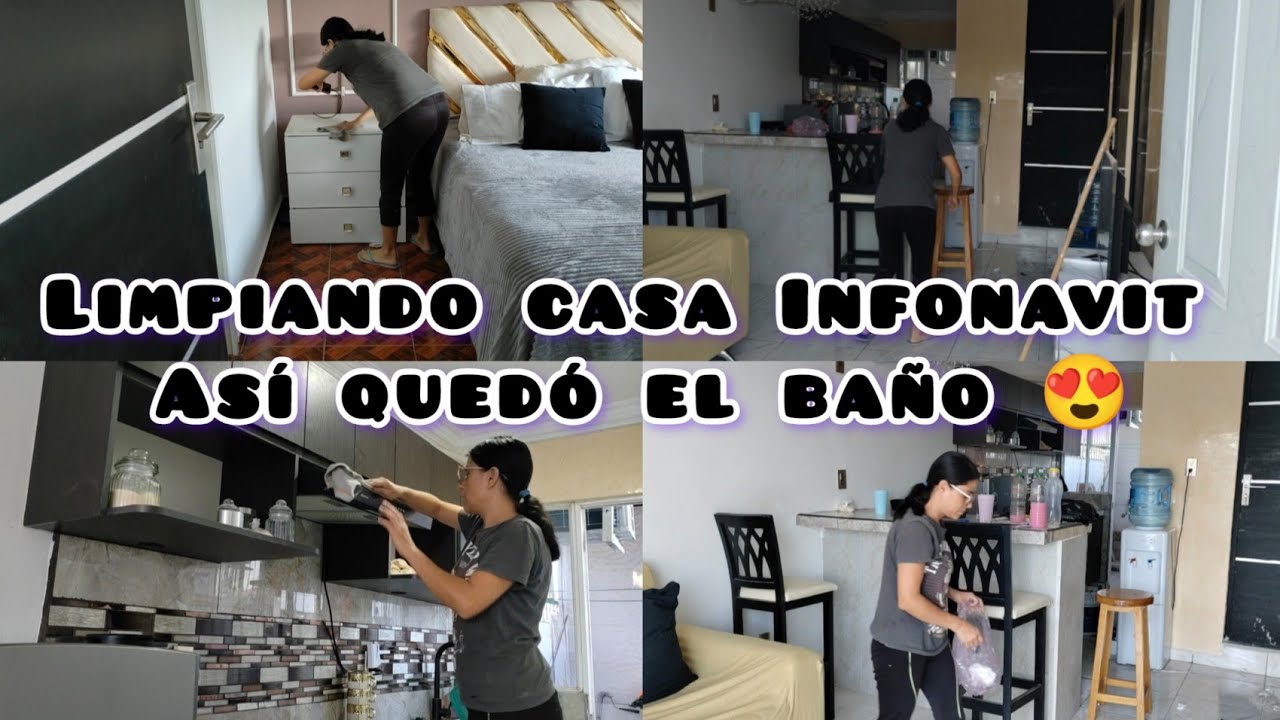 Limpiando mi casa Infonavit así quedó el baño✨👌😍