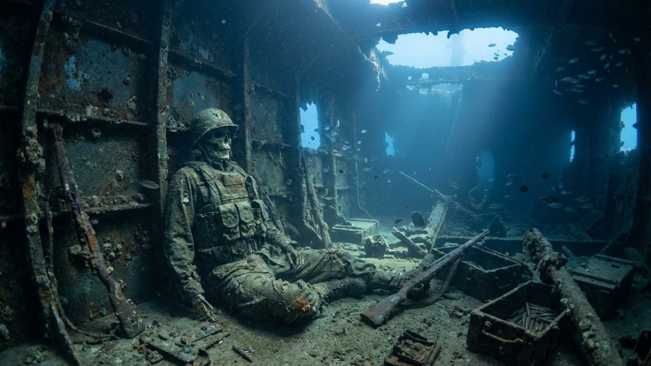 Diver Discovers a Lost American Weapons Ship from World War II | Deep Sea  ASMR