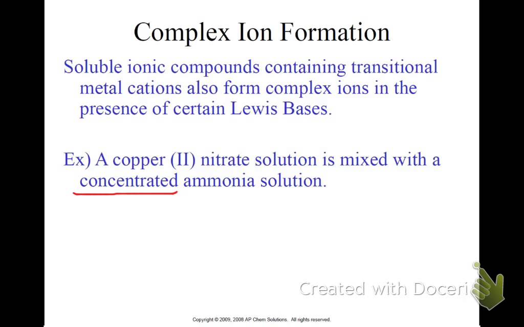 18: Complex Ion Formation