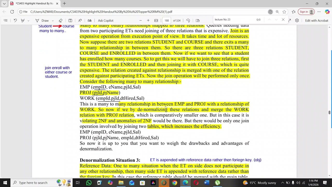 CS 403  Final term Lecture 23 Topic |Denormalization |#vustudents #studymotivation  @Amansstudy