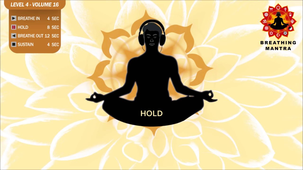 Guided Breathing Mantra (4 - 8 - 12 - 4) Pranayama Yoga Breathing Exercise (Level 4 - Volume 16)