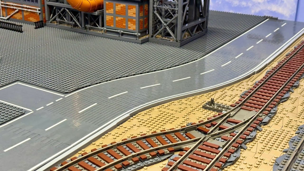 Wieder alles ILLEGAL: Stra&szlig;enkurve und Gleise. - Bau einer Lego Stadt Teil 323.