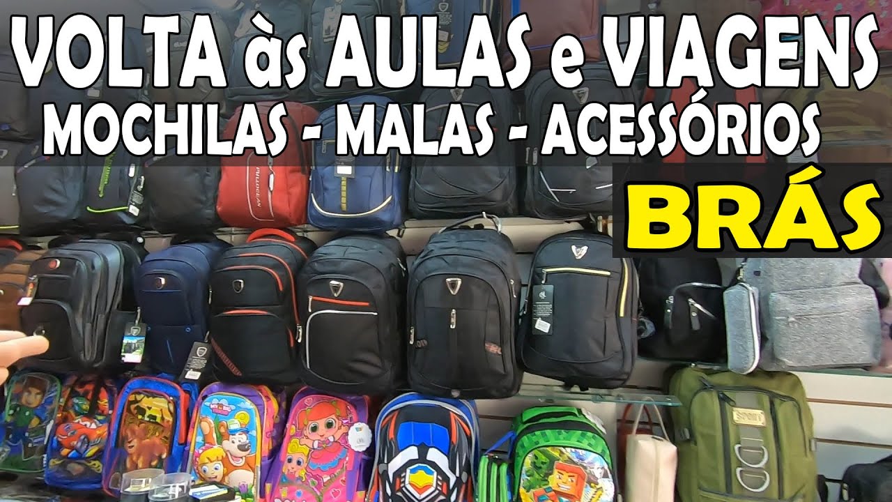 Volta às Aulas Mochilas Malas de Viagens no Brás
