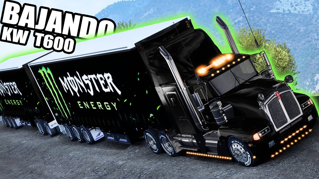 Bajando la Sierra en Camión de MONSTER Kenworth T600 DOBLE Mapa México American Truck Simulator