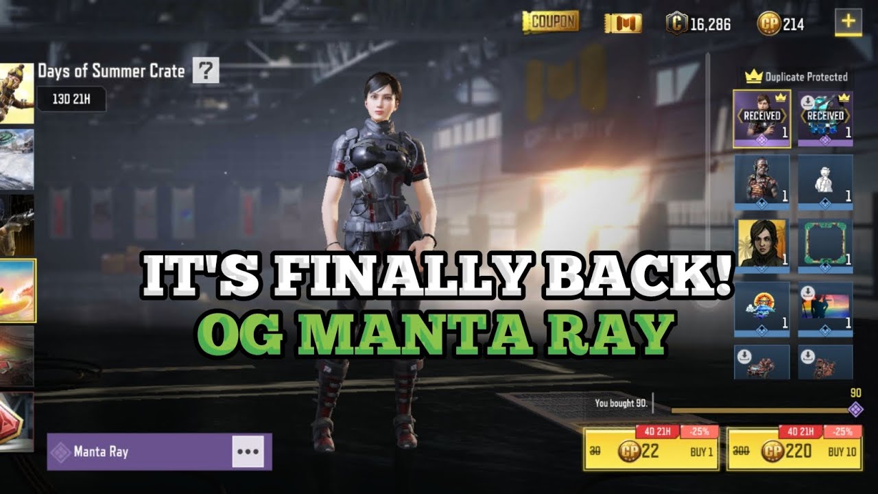 OG MANTA RAY is back in CODM