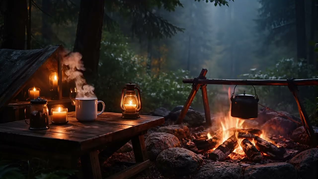 Heavy Rain Camping Tent at Night 🔥 Deep Sleep Sounds (4K)