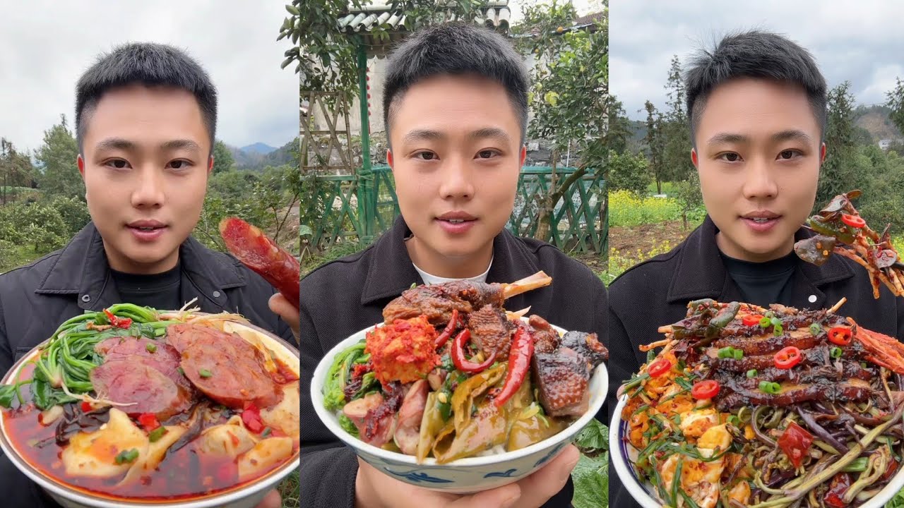 Yummy #83 Eat Meat 🍖🥓🫑🌶️🦑🍲, chicken 🍗🍗, Shrimp 🦐🦐.. #mukbang #eatingshow #yummy 