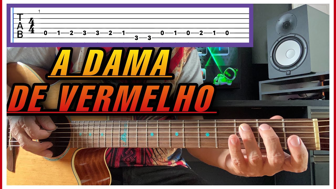 A DAMA DE VERMELHO🤜Bordão Maravilhoso no Violão com Tablaturas | Divirtam-se com esse Sucesso