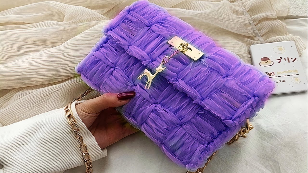Easy Ribbon Bag Making With Plastic Canvas | Make A Cute Crossbody Bag | Plastic Canvas Bag DIY