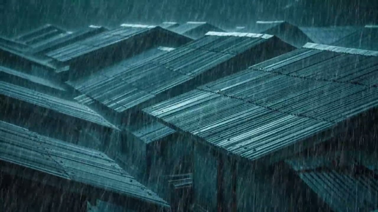 No Ads Rain Sounds for Sleeping - ASMR Loud Rain On Tin Roof for Deep Night Sleep