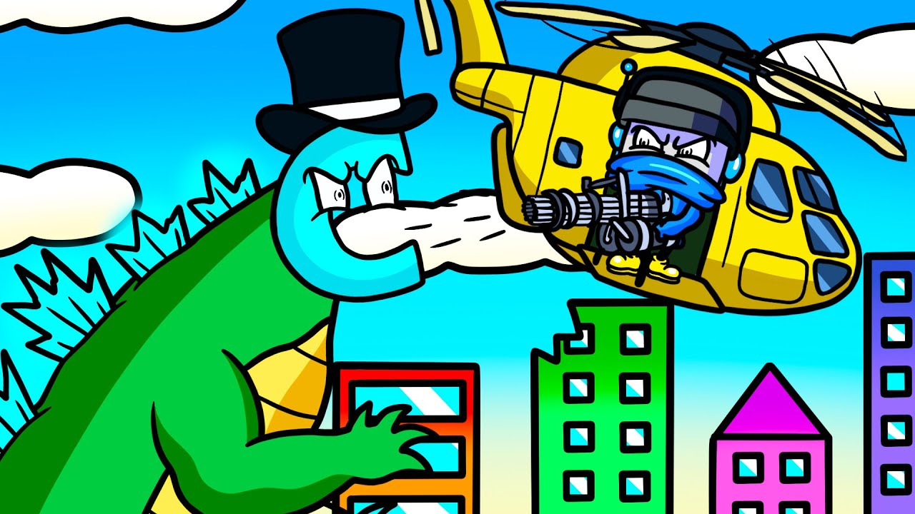 We Blast Giant Kaiju Monsters from Helicopters in Heli Monsters - Giant Hunter!