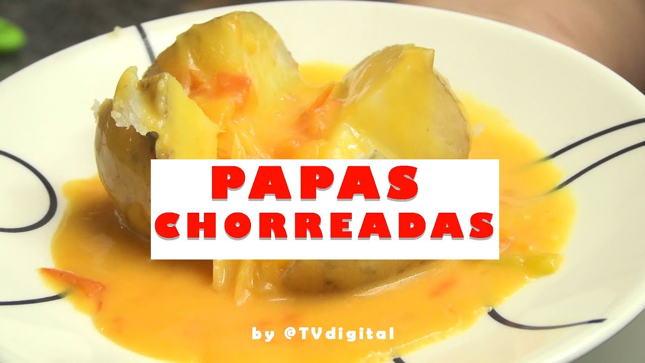 Como hacer deliciosas papas chorreadas, con salsa, cebolla, tomate, crema de leche, deli  @TVdigital