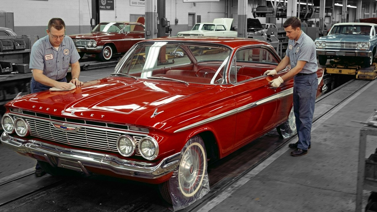 Chevrolet Archival Footage (Rare): 1950s Manufacturing Process Inside GM Factory