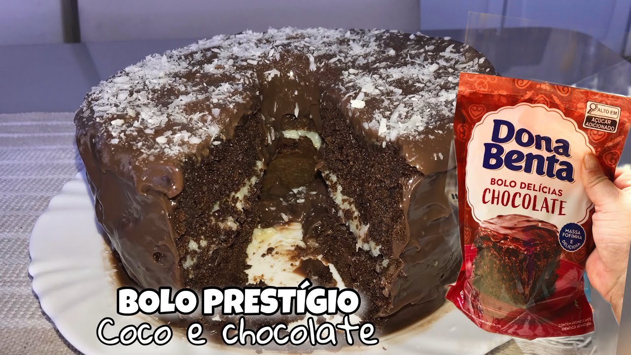 BOLO DE PRESTÍGIO/MASSA PRONTA DONA BENTA DE CHOCOLATE 🍫✨#donabenta #massapronta #receitas 