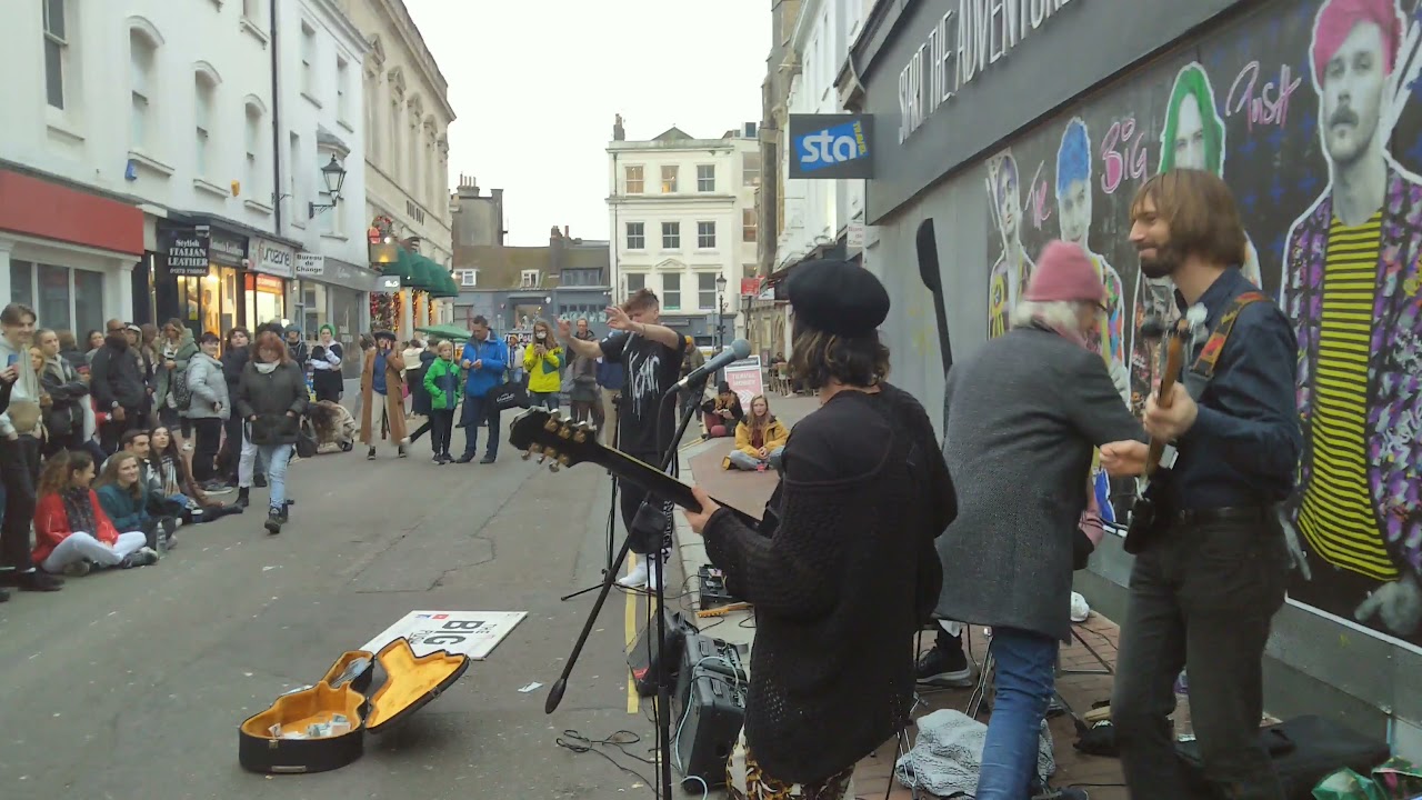 Extra footage. A video of The Big Push Band busking in Brighton in 1984? New video; old camera!