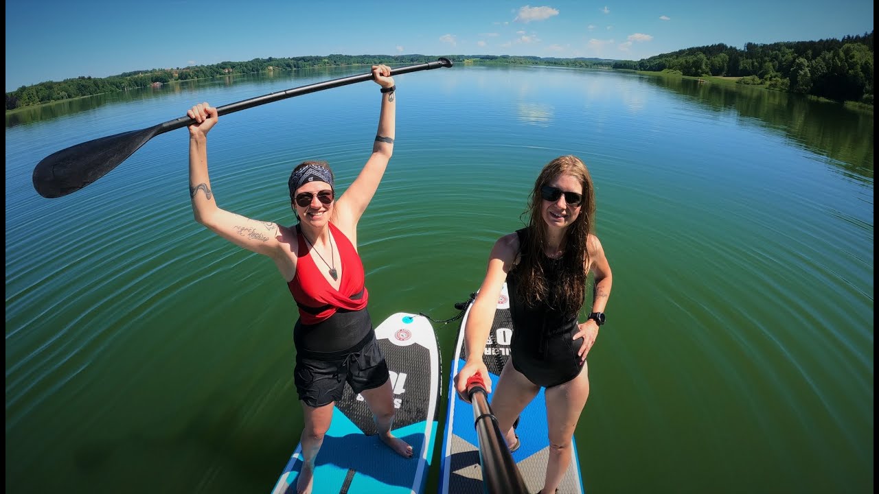 🌊Girlstour🤿 An die Paddel - los! 🏄SUP Tour mit Übernachtung am See👙🏕️
