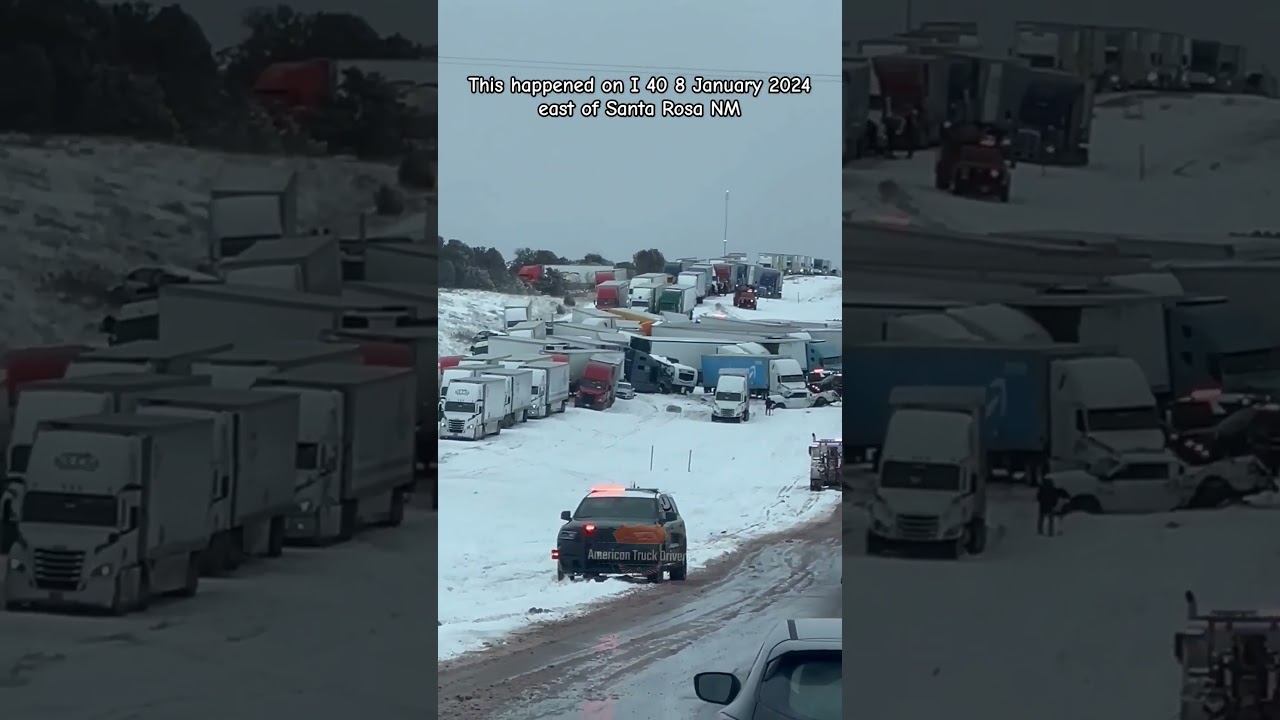 Pileup on I 40 8 January 2024 east of Santa Rosa New Mexico