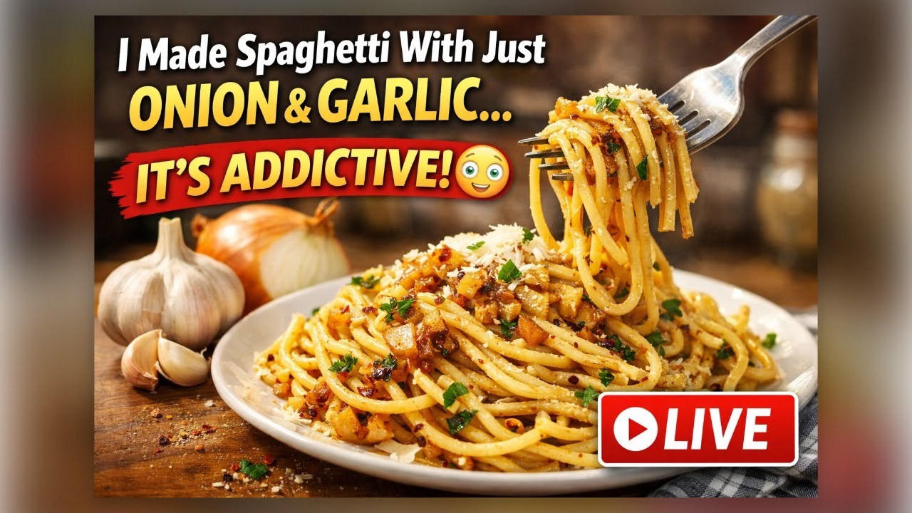 I Made Spaghetti With Just Onion & Garlic… It’s Addictive 😳