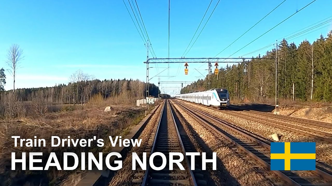 TRAIN DRIVER'S VIEW: Heading north (Stockholm to Gävle)