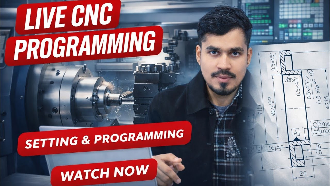 CNC Programming Live Class | Tool Selection, Insert Selection & Programming | Hindi
