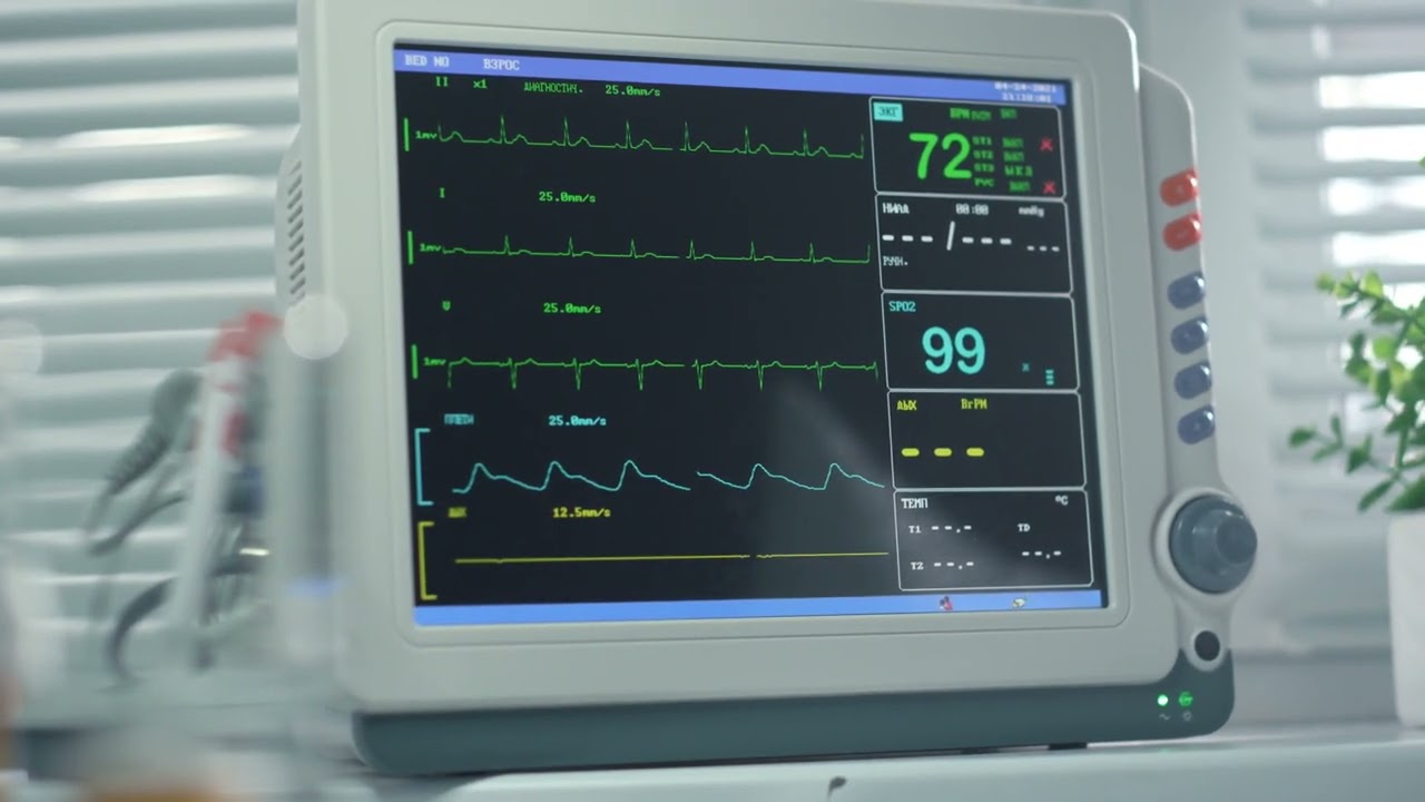 4K Monitoring Device | Monitor | Heartbeat | Hospital | Free Stock Video Footage [ No Copyright ]