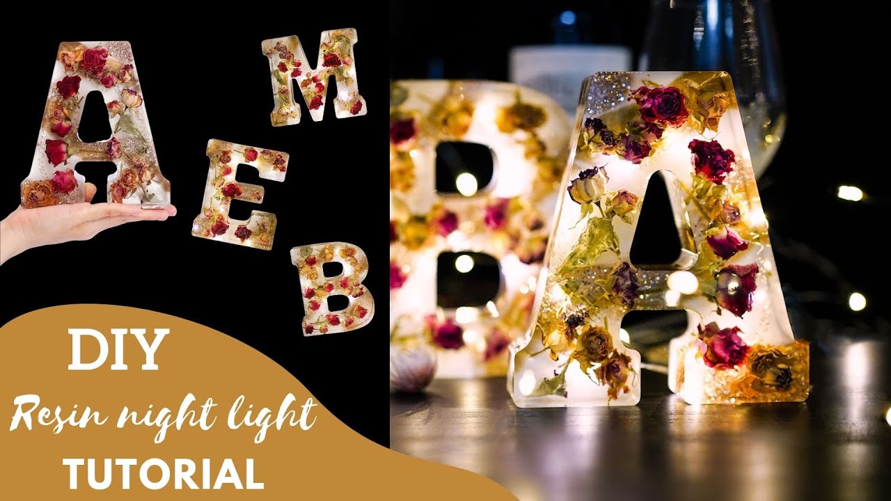 LET'S RESIN Large Letter Resin - Night Light Tutorial-DIY Resin Light
