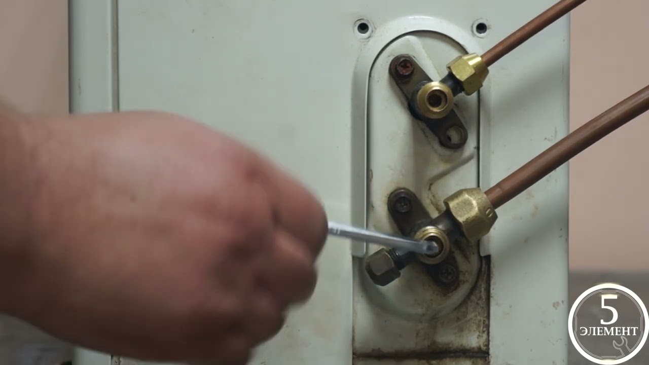 сбор фреона кондиционера в наружный блок (демонтаж кондиционера)