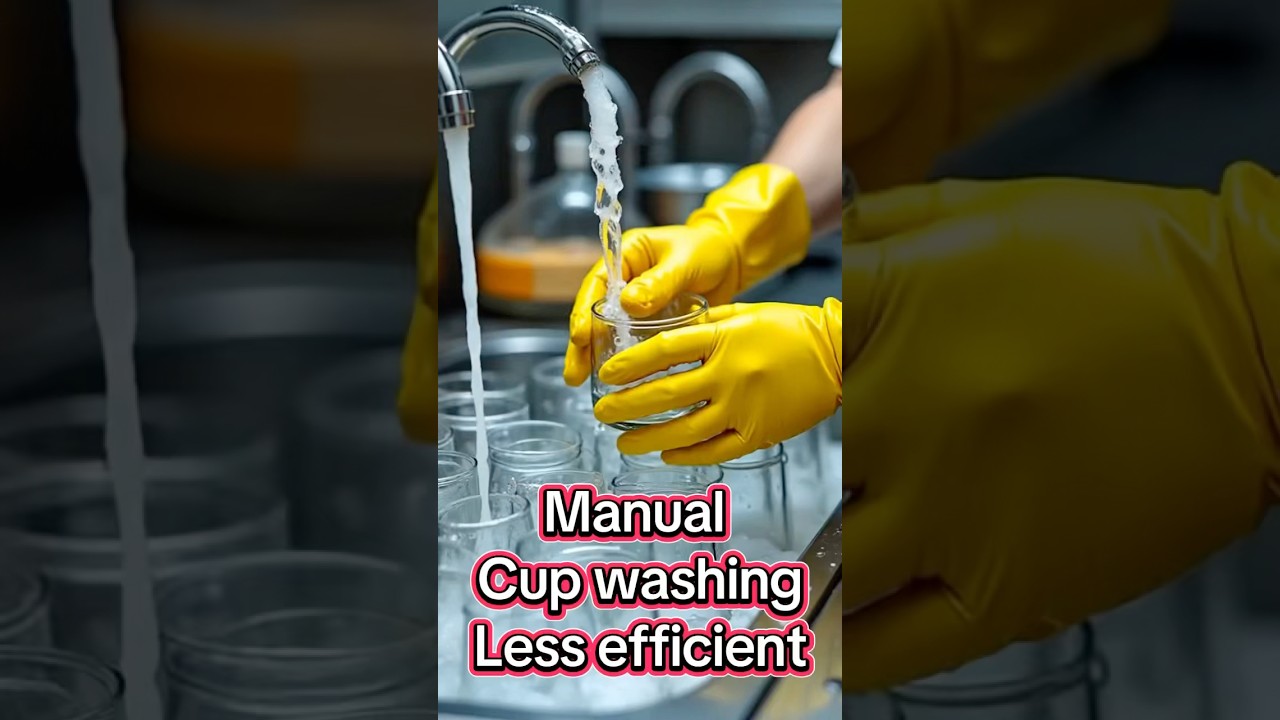 How efficient the &ldquo;magic cup washer&rdquo; is！#cupwasher #glassrinser #coffeeshop #milkteashop #bar