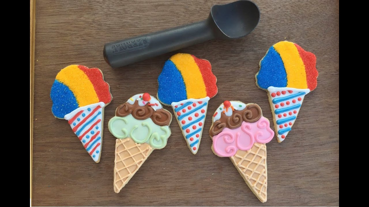 How to Decorate Ice Cream Cone and SnoCone Cookies