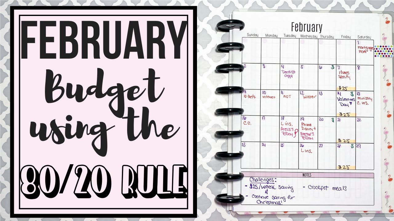 February 2020 Budget (USING THE 80/20 RULE) | Naturally Lizzie