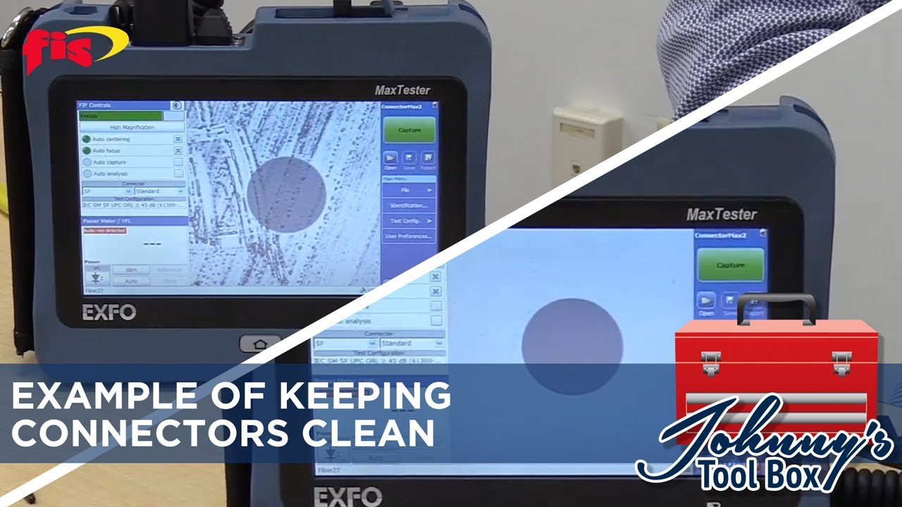 Example Of Keeping Connectors Clean Using An EXFO MaxTester & Inspection Probe | Johnny’s Tool Box