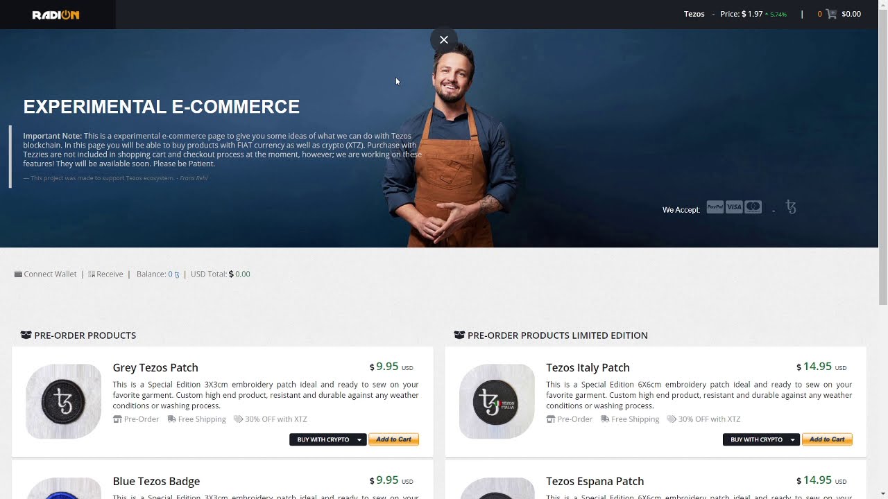Experimental e-commerce on Tezos Blockchain!