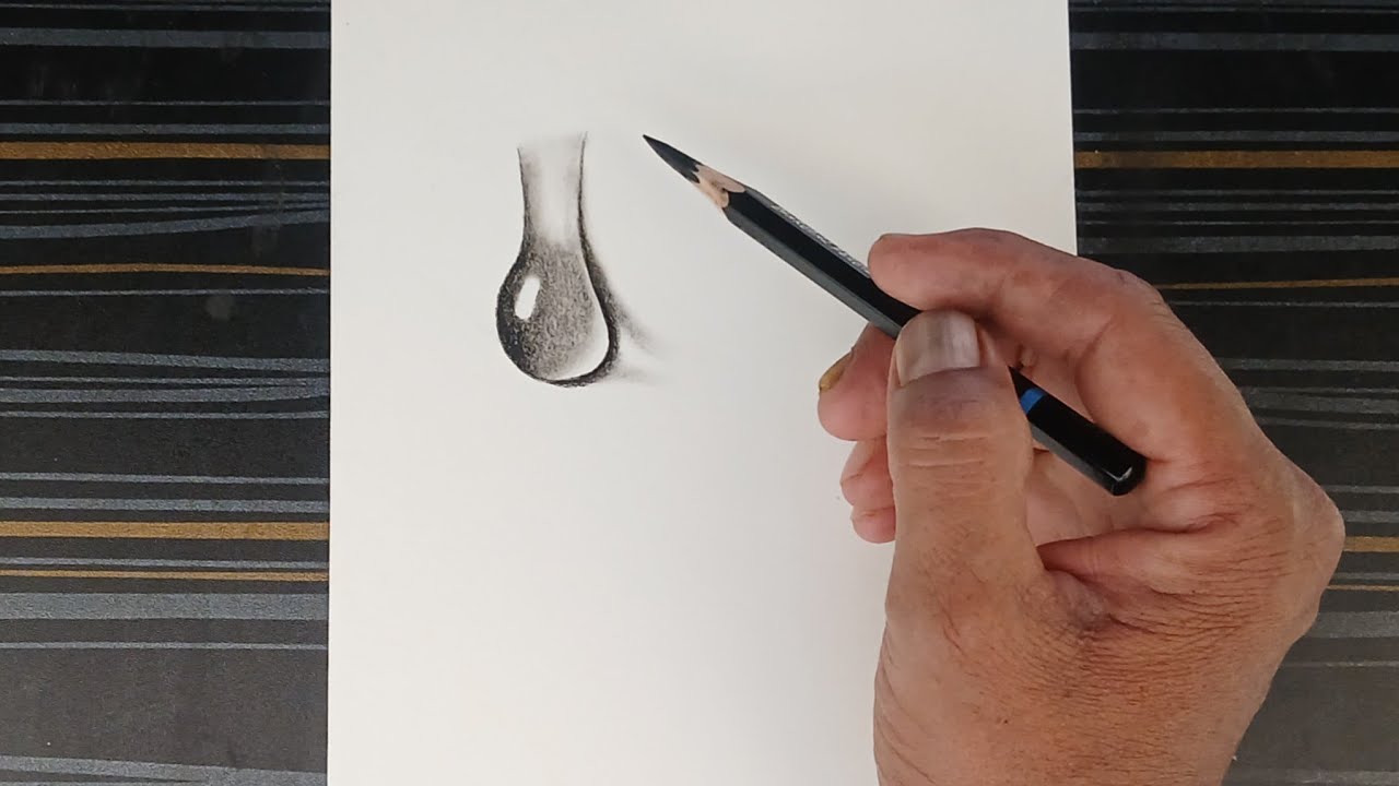 GP Like is live ! how to draw water drops by charcoal pencil.