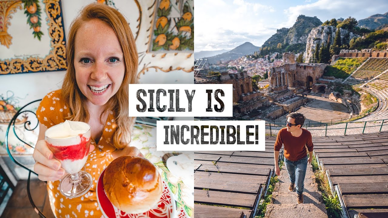 Trying Sicily&rsquo;s MOST DELICIOUS Dessert! + Exploring Taormina Coliseum Ruins / Mt. Etna 😍 (Italy)
