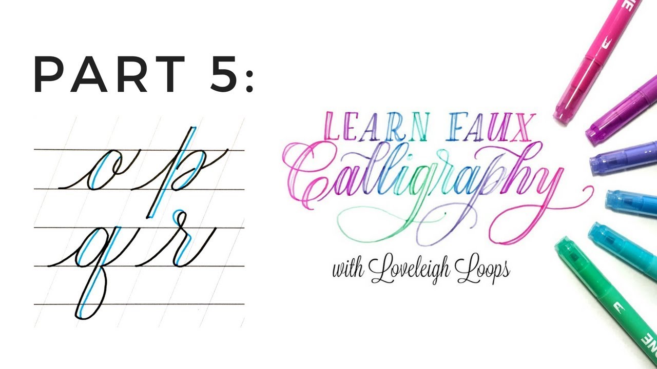 Faux Calligraphy: o, p, q, r