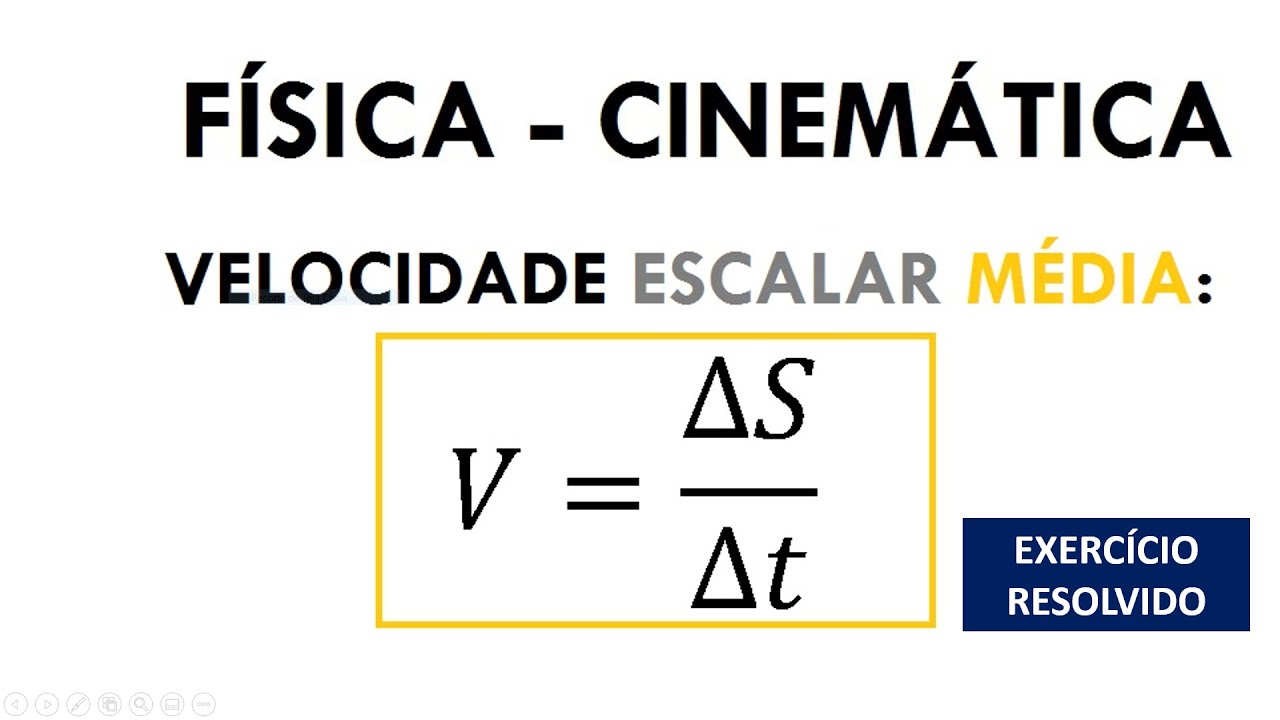 FÍSICA - CINEMÁTICA:  Exercício Resolvido Velocidade Média (Aula 6)