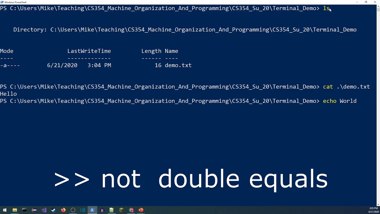 CS 354 Machine Organization and Programming: Lecture 07 The Terminal