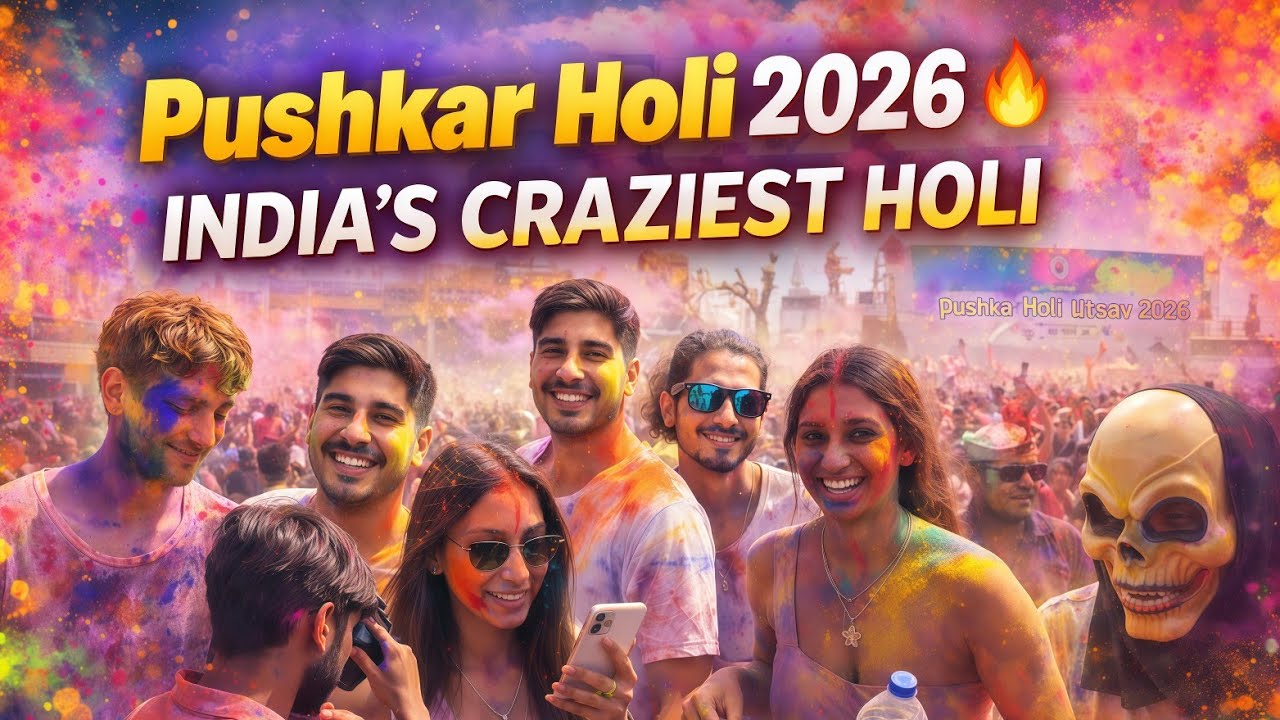 World Famous International Pushkar Holi 2026 🎨 | Foreigners Going Crazy in Holi Festival😍