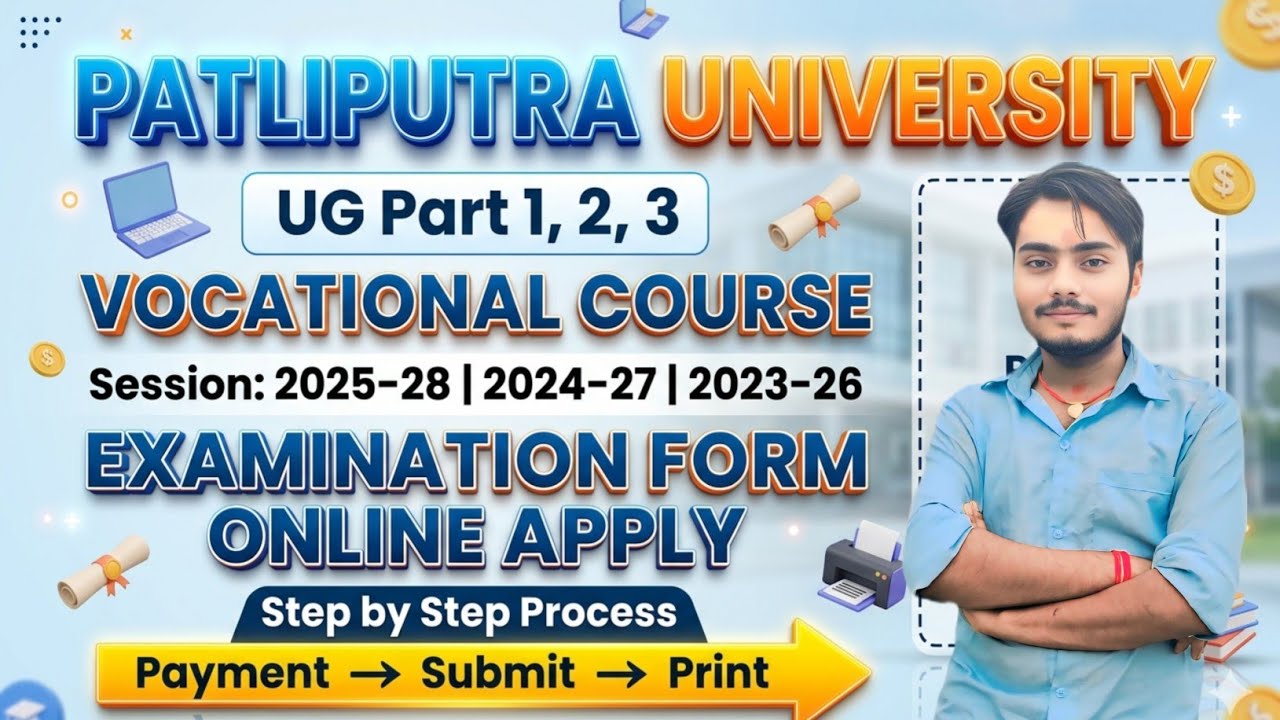 PPU UG Part 1, 2, 3 Vocational Course Examination Form 2026 | Online Apply Full Process Update PPU 