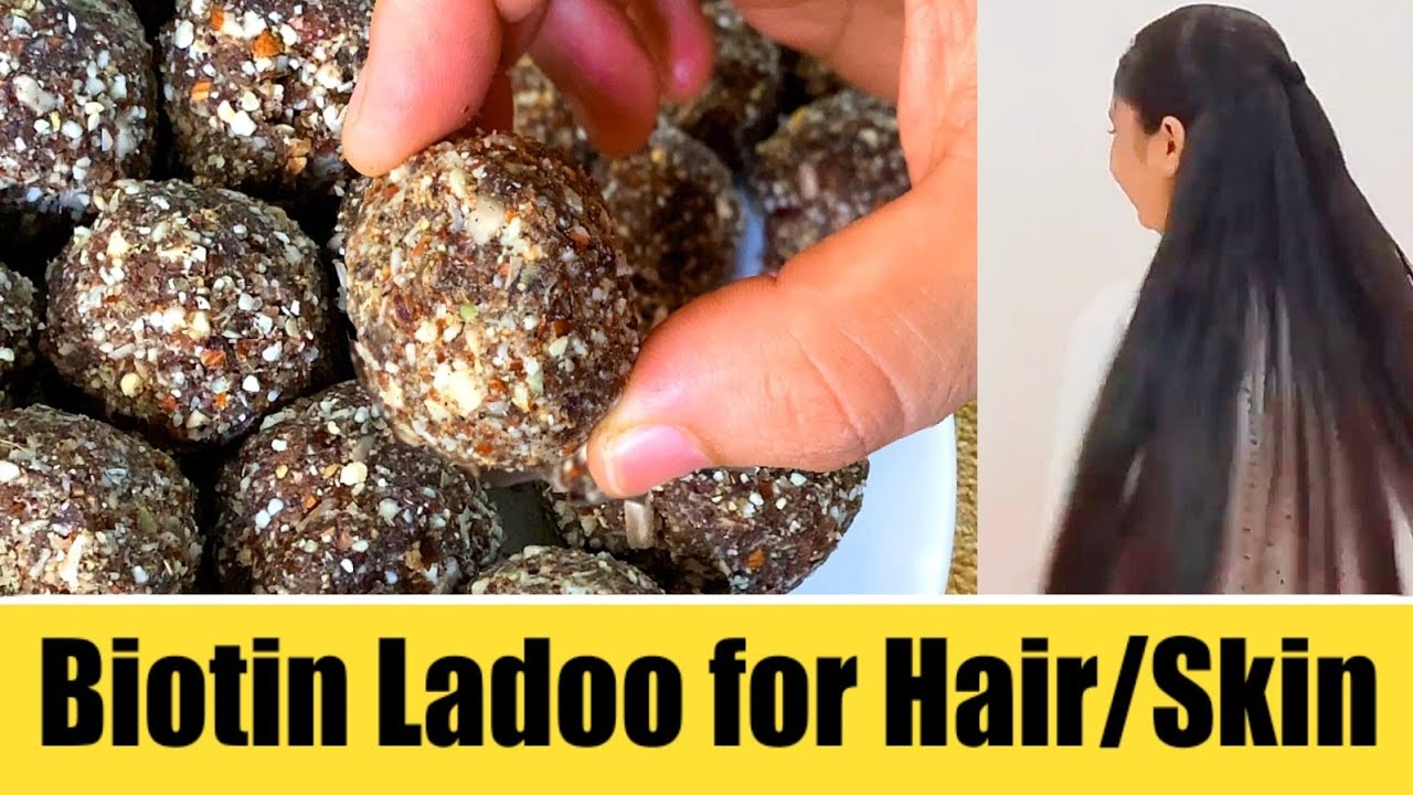 Biotin Rich Laddo for healthy Skin and Hair घर पर बनाया बायोटिन पाउडर और लड्डू