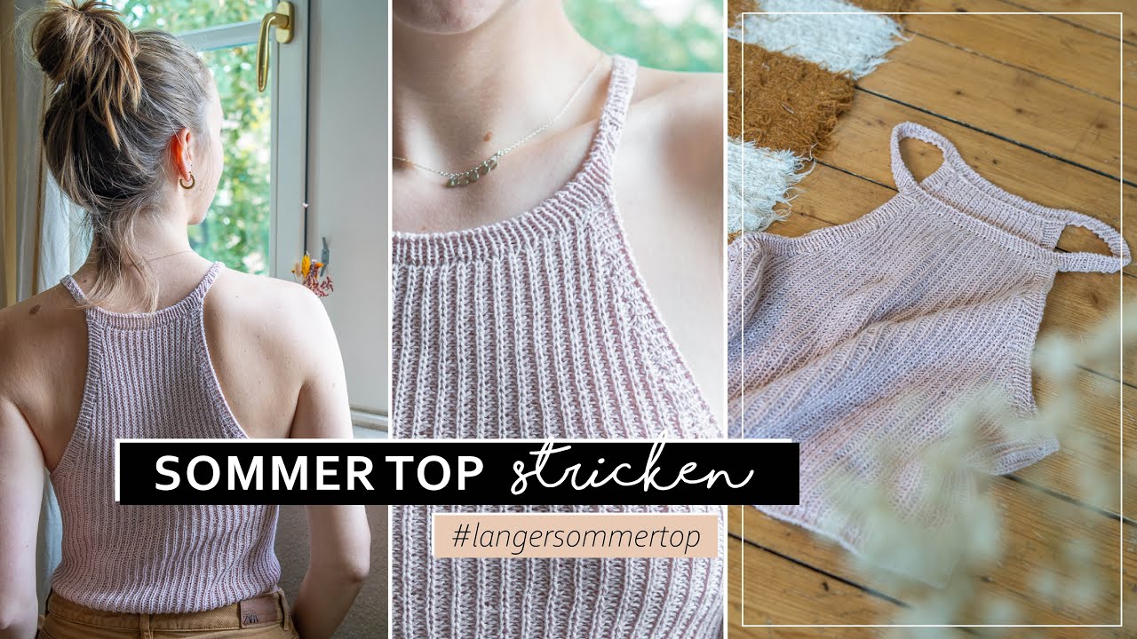 Sommertop Strickanleitung im Halbpatent | romantisches Top stricken