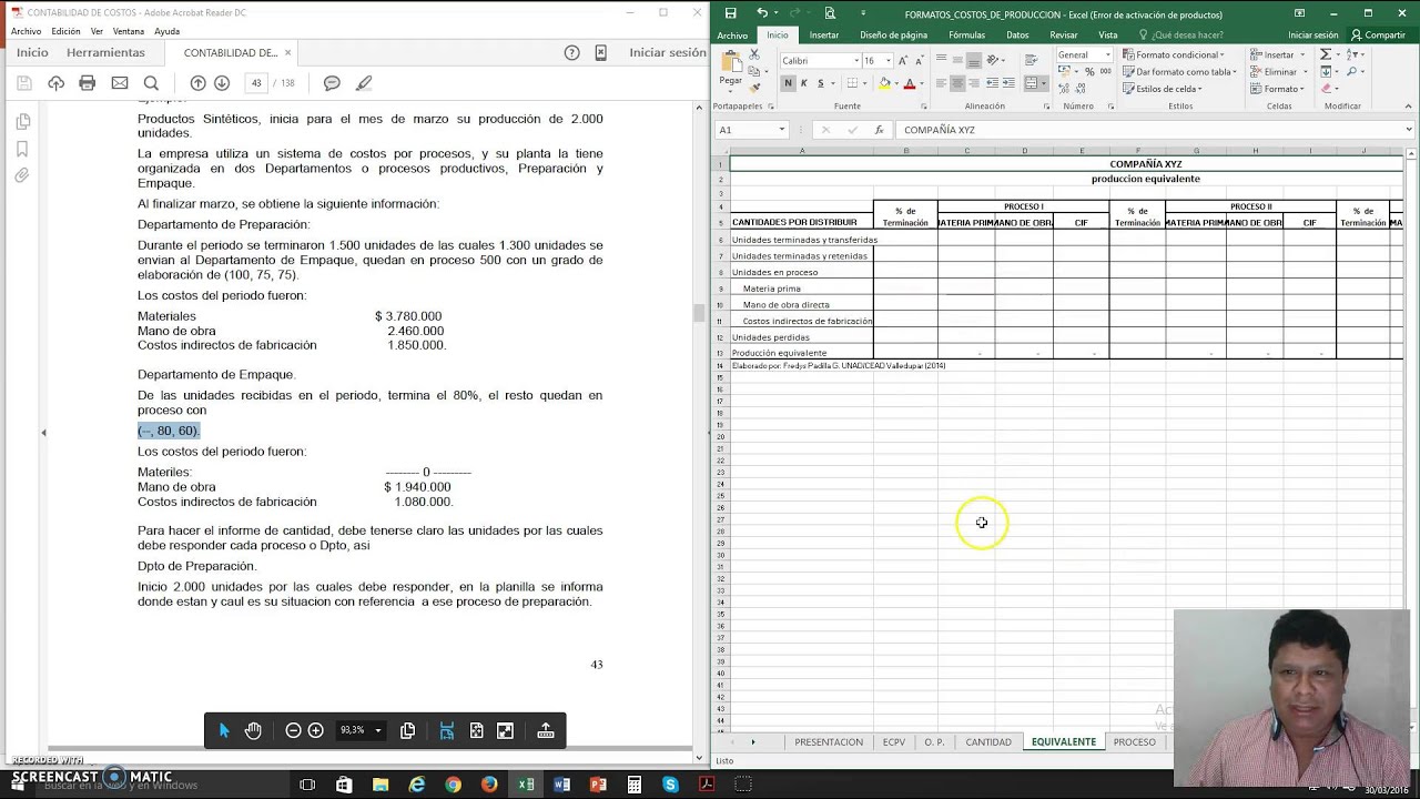 Costos por proceso parte 1