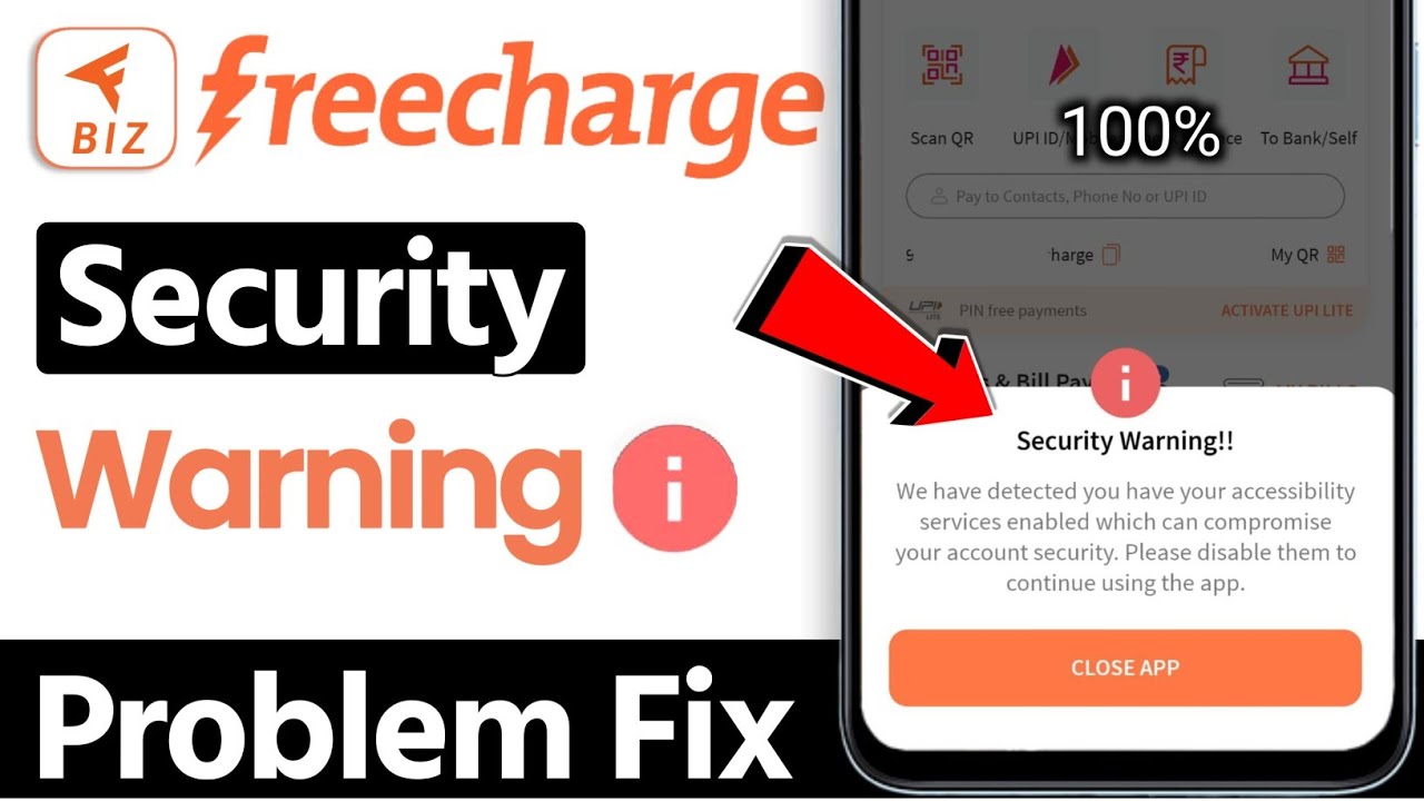 Freecharge app security warning problem | how to fix freecharge security warning problem