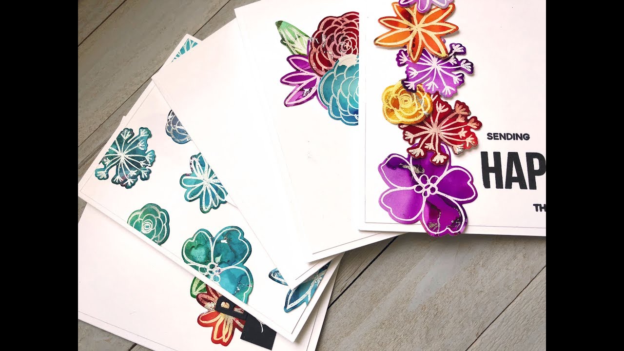Five Cards Featuring Alcohol Ink
