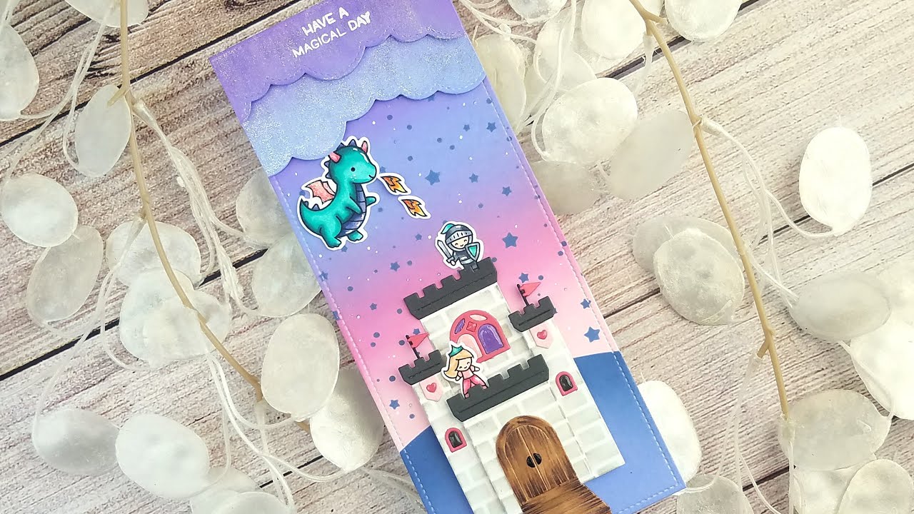 Magical castle slimline card